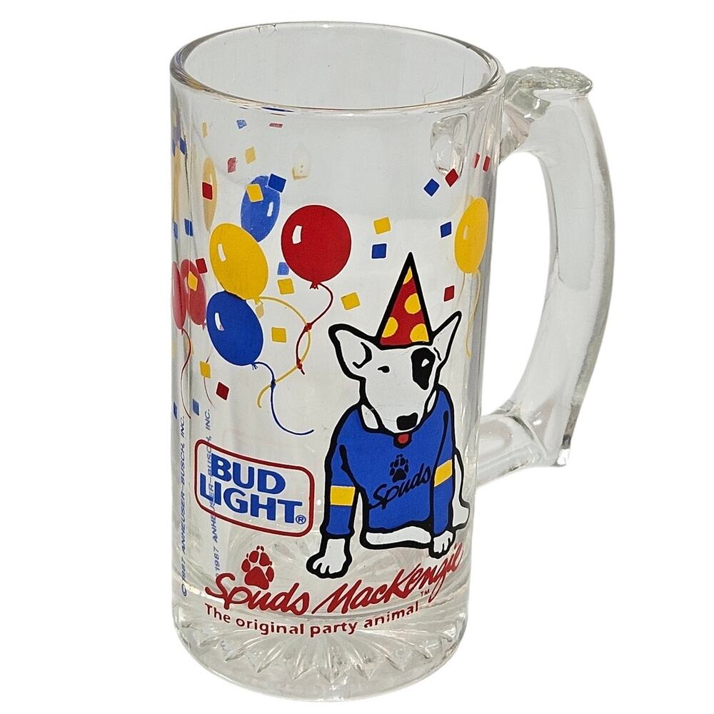 1987 Spuds Mackenzie Balloon Beer Mug Budweiser